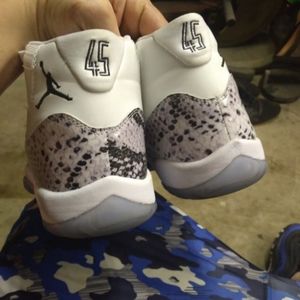 Snakeskin Jordan 11 white